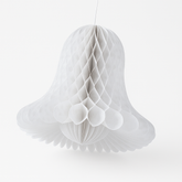 Elegant Honeycomb Wedding Bell Decorations, White, 9-Inch, Set of 2